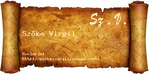Szőke Virgil névjegykártya