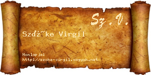 Szőke Virgil névjegykártya